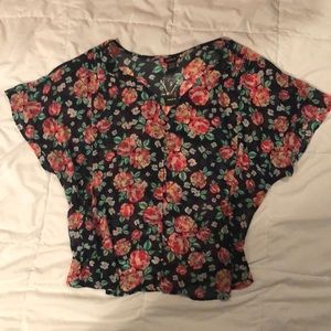 NWT Torrid Floral chiffon button up shirt